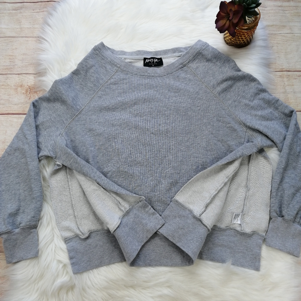 Nasty Gal Tear & Slit Sweatshirt Size S - Picture 5 of 9